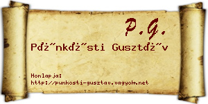 Pünkösti Gusztáv névjegykártya
